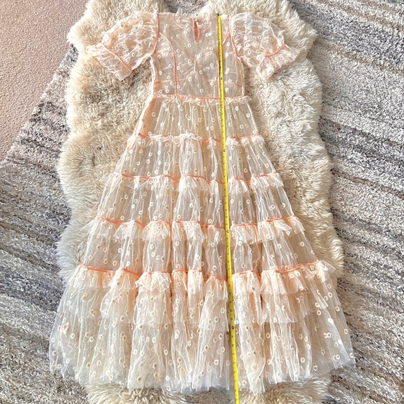 ✨Last Chance💋🌸🌼DÔEN ‘Orelia’ Daisy Embroidered Tiered Tulle Dress S✨ - Picture 10 of 15